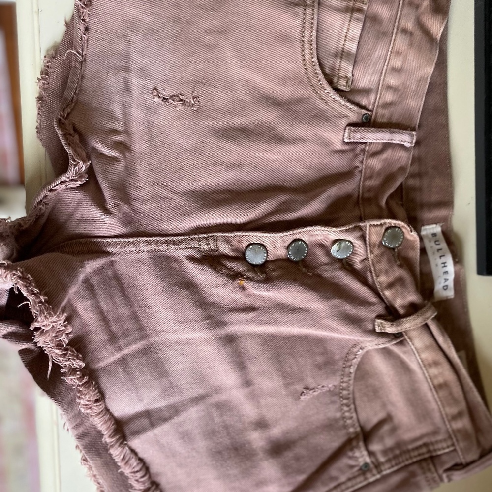 High Rise Mauve Denim Shorts
